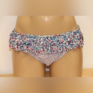 Marc By Marc Jacobs Blue & Pink Dainty Floral Ruffle Bikini Swimwear size Medium